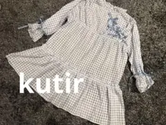 【美品】kutirシアーチェックリボンチャイナワンピース/チュニックのサムネイル