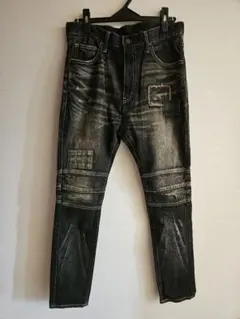新品未使用 glambブラックパッチワークデニムパンツ