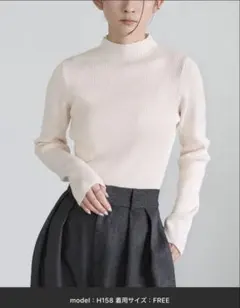 Select MOKA プチハイネックリブニット