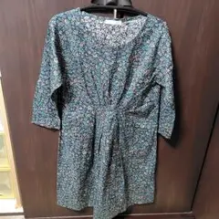 earth × Liberty 花柄 七分袖ワンピース　リバティー　リバティ