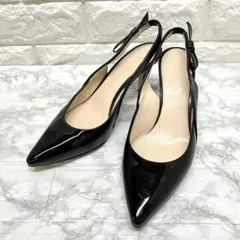 訳あり品❣️MaxMara 黒スリングバックパンプス 23.5