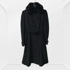 2519☆ KLEIN PLUS ラビットファーコート　ブラック　38 黒のサムネイル