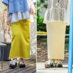 レプシィム 【 ゆきは企画 】 リバーシブルナロースカート イエロー×