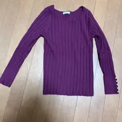 プロポーションボディドレッシング　パープル リブニット 長袖