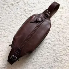 美品★CORBO STRUT コルボ ボディバッグ ダークブラウン 本革 レザー
