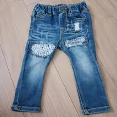 80サイズ ダメージデニムパンツ