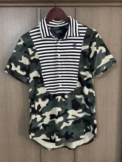 パーリーゲイツ　ボーダー×迷彩柄　半袖ポロシャツ　4