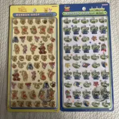 ボンボンドロップシール　ミニ　トイストーリー　グリーンメン　プーさん