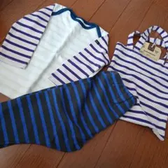 新品デニムダンガリー3点セット