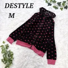 DESTYLE ハート柄 フリースパーカー M レディース