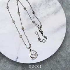 【美品】GUCCI インターロッキングG フラワーモチーフ ネックレス