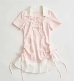 OLIVE des OLIVE keru レイヤード風着痩せミニワンピ ピンク