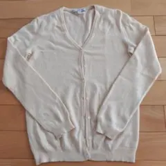 ユニクロ　カシミヤ100%　カーディガン　クリーム色