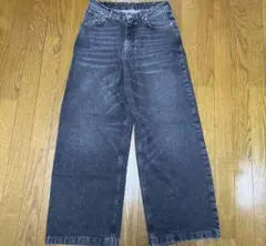 ZARA ダークグレー ワイドレッグデニム