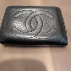 【期間限定】CHANEL キャビアスキン 二つ折り財布