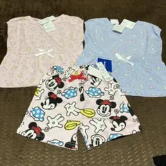 女の子カットソー100㎝2枚セット ミニーマウスハーフパンツ100㎝セット