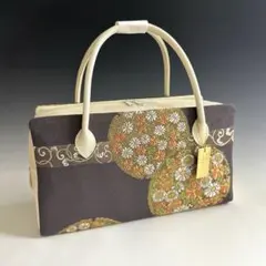 新品未使用品　京都 西陣織　正絹帯地使用　利休バッグお茶席　25123