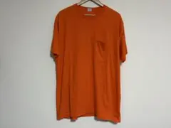 80sUSA製BVDポケットTシャツXXL無地オレンジシングルステッチ耳付き古着のサムネイル