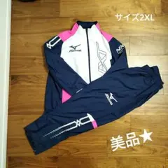 美品★ミズノ薄手　トレーニングウェア　セットアップ　ウインドブレーカー上下2XL