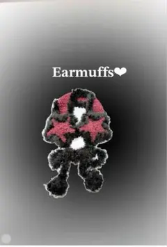 星型イヤーマフ ブラック×レッド