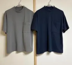 ●無印良品●ネイビー＆グレー●男女兼用半袖Tシャツ●2枚セット●のサムネイル