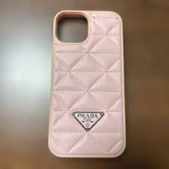 iPhone15ケース ピンク キルティング