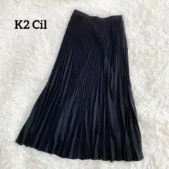 オリガミプリーツロングスカート ブラック　K2 cil 日本製 変形プリーツ M