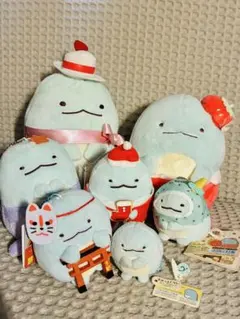 すみっコぐらし とかげ まとめ売り ぬいぐるみ7点 いちご/人魚/ぺんぺんアイス