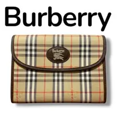 美品　Burberryバーバリー　キャンバス ノバチェック ミニポーチ 小物入れのサムネイル