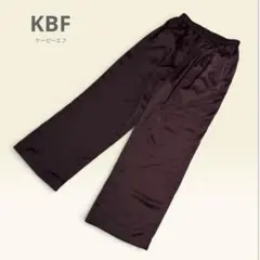 KBFケービーエフ サテン ワイドパンツ イージーパンツ ダークブラウン