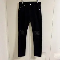GalaabenD 20SS メタルドットリペア デニムパンツ 黒のサムネイル