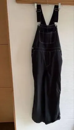 WEGO オーバーオール ブラック ホワイトステッチ