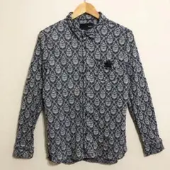ABORDAGE　アボルダージュ　ジャガード　 総柄　スカル　ストレッチシャツ