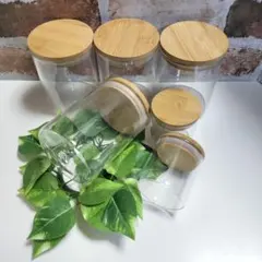 ガラスキャニスター　竹蓋付　ダイソー　密閉容器　まとめ売り