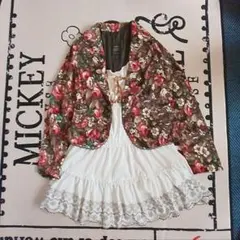 ベロア　茶 花柄 ジャケット テーラードジャケット アクシーズファム 系