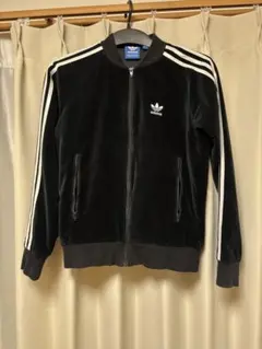 adidas ベロア トラックジャケット トレフィル 刺繍 ロゴ XS