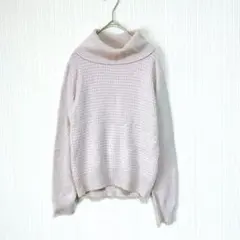 1492 リフレクト タートルネックニット 9 ベージュ ピンク シルバーラメ