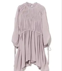 BEAMS HEART シャーリング　チュニックブラウス　藤色のサムネイル