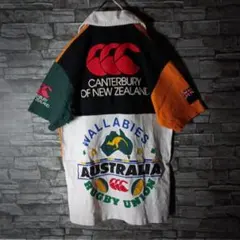 カンタベリーNZラガーシャツ バックロゴ クレイジーパターン ワッペン 日本製