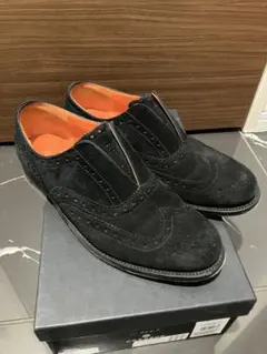 GRENSON グレンソン　 スエード ブラック 革靴 ウィングチップ レザーのサムネイル