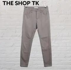 THE SHOP TK 裏起毛 スリム スキニーパンツ S グレー