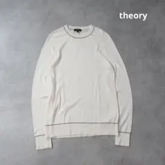 theory / クルーネック ハイゲージ ニット プルオーバー セーター 白のサムネイル