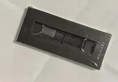 BVLGARI ブラックレザー　リングキーホルダー