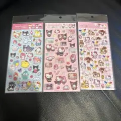 サンリオキャラクターズ ラメ入り 樹脂もりシール　3種セット