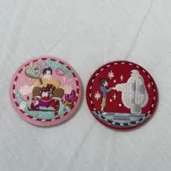 ディズニー 刺繍缶バッジ ベイマックス・シュガーラッシュ