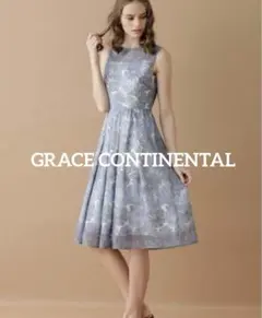 美品 GRACE CONTINENTAL 花柄刺繍 ノースリーブワンピース Mのサムネイル