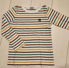 DOUBLE B ミキハウス ストライプ 長袖カットソー ロンT こども キッズ
