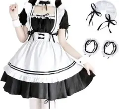 【Sサイズ】メイド服 萌え コスプレ 衣装 ロリータ かわいい 6点セット