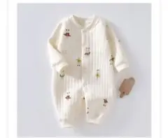 リブ編みカバーオール60セン秋冬春新生児カバーオール