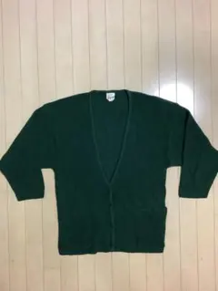 ダークグリーン ニット　カーディガン
